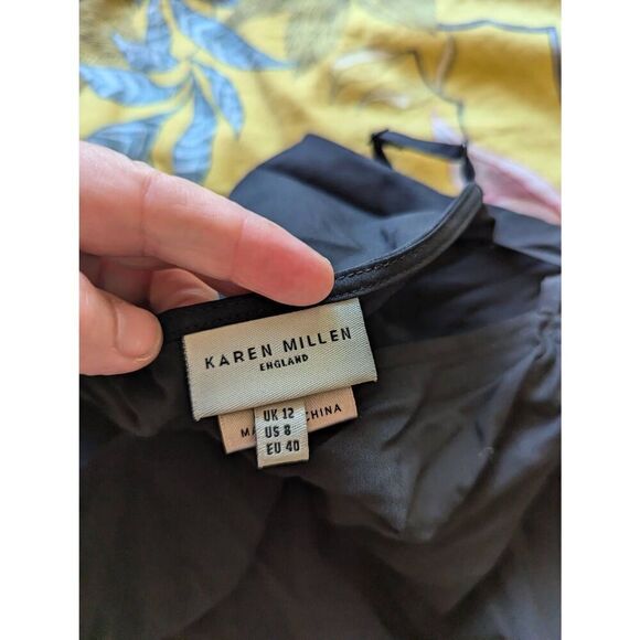 VTG Karen Millen 20s style 8 Black  Silk Eveningwear Dress Beaded Embellished - Picture 10 of 11